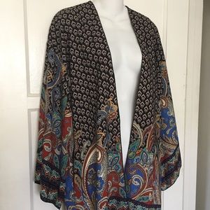 I. Joah Geometric & Paisley Print Kimono Women's Size Small